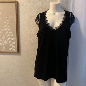 Black Shirt with Lace Sleeves